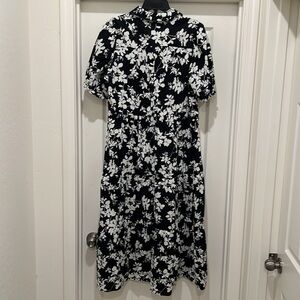 Umgee Black & White Floral Midi Maxi Dress